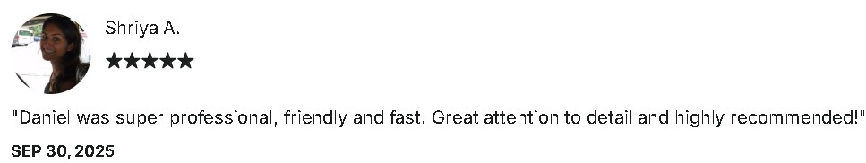 Client review screenshot from Shriya A.